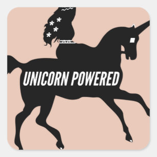 STICKER CARRÉ UNICORN POWERED !