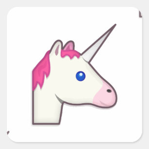 Sticker Carré unicorne emoji