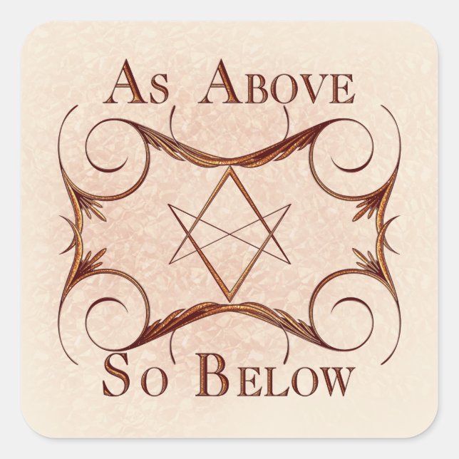 Sticker Carré Unicursal or rose (Devant)