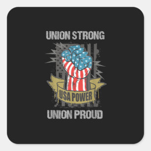 Sticker Carré Union Fort Union Fier Parti travailliste de la Fêt
