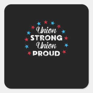 Sticker Carré Union Forte Union Fière Union Patriotique Jouer US