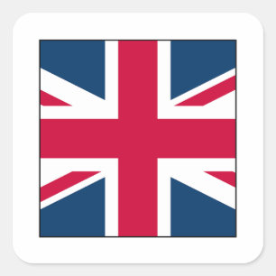 Sticker Carré Union Jack avec bordure transparente