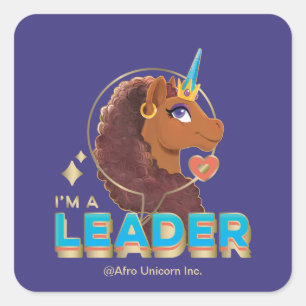 Sticker Carré Unique à la licorne "I’m a Leader" Design