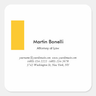 Sticker Carré Unique Classique Simple Noir & Blanc