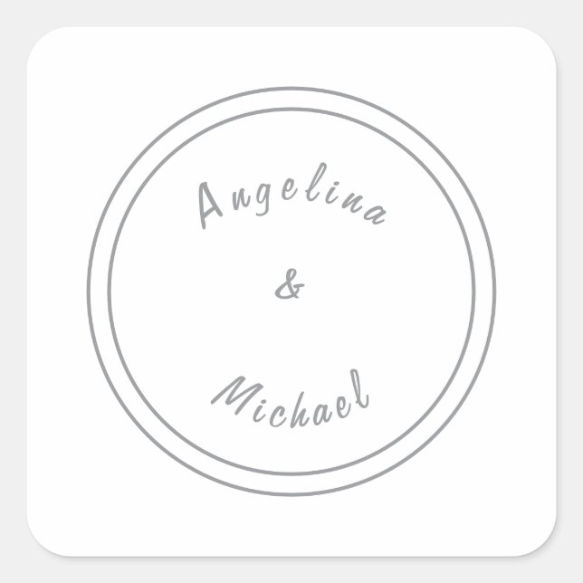 Sticker Carré Unique Minimaliste Moderne Simple (Devant)