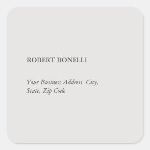 Sticker Carré Unique moderne Platinum Gris élégant minimaliste