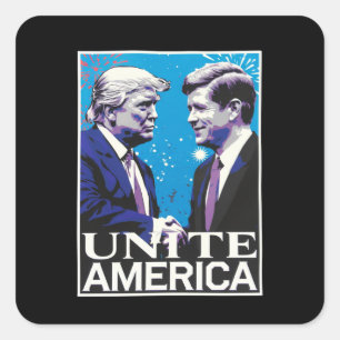 Sticker Carré Unir l'Amérique Icône Trump 