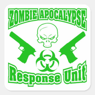 Sticker Carré Unité de réponse d'apocalypse de zombi