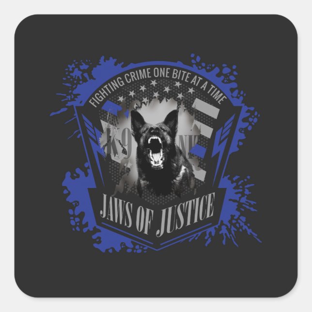 Sticker Carré Unité K-9 - Jaws of Justice (Devant)