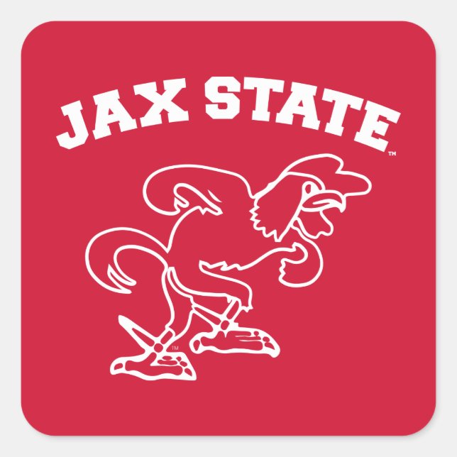 Sticker Carré Université d'État de Jacksonville JAX State Gameco (Devant)