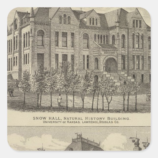 Sticker Carré Université du Kansas (Devant)