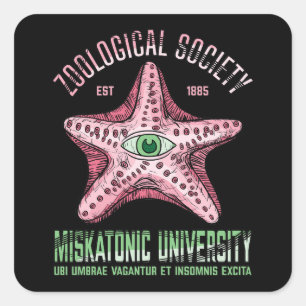 Sticker Carré Université Miskatonique Société zoologique Lovecra