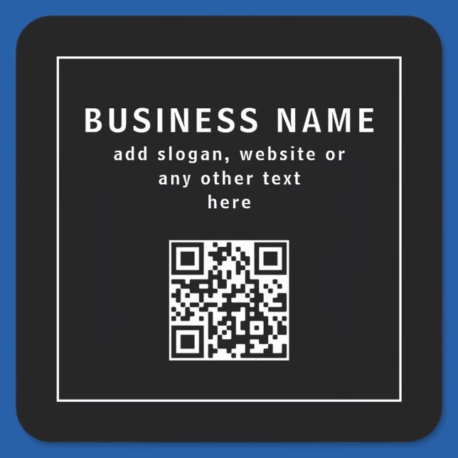 Sticker Carré Upload QR code or Logo | Modern Black (Créateur téléchargé)