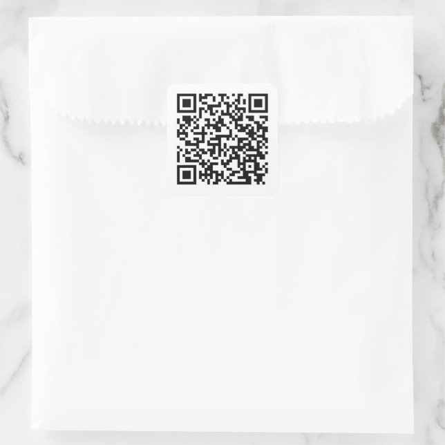 Sticker Carré URL personnalisée en noir simple Code QR (Sac)