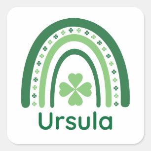 Sticker Carré Ursula Nom Clover Bohème Arc-en-ciel