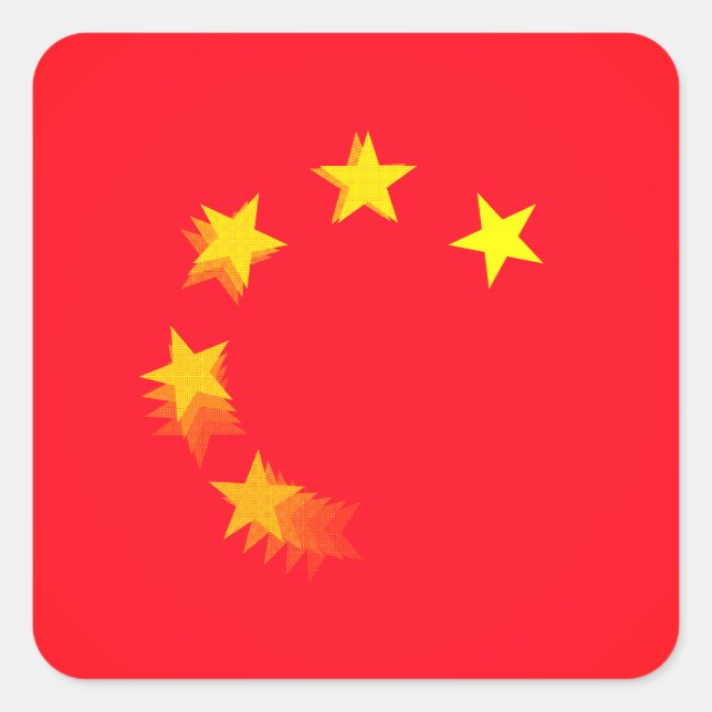 Sticker Carré USA contre CHINE / CHINE (Devant)