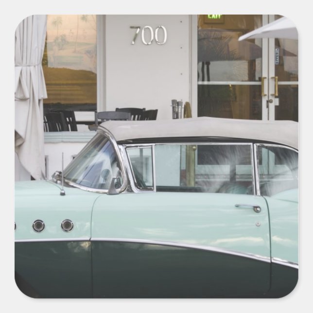 Sticker Carré USA, Floride, Miami Beach : South Beach, 1956 (Devant)