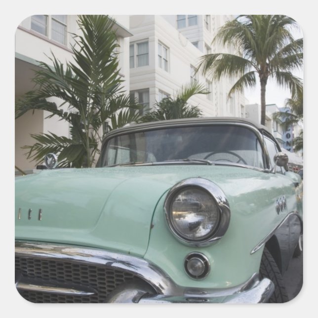 Sticker Carré USA, Floride, Miami Beach : South Beach, 1956 3 (Devant)