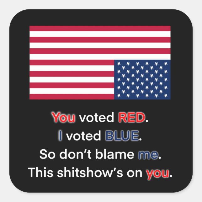 Sticker Carré USA in distress (Devant)