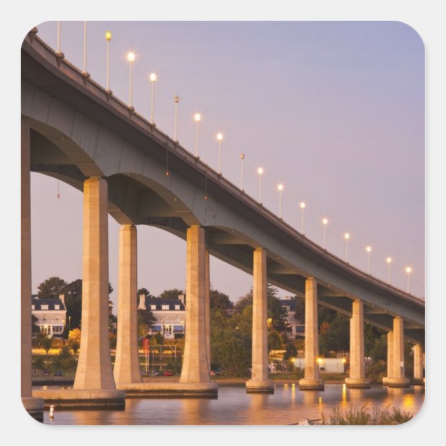 Sticker Carré USA, Maryland, Annapolis. Bord de la rivière Sever (Devant)