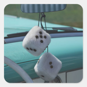 Sticker Carré USA, Massachusetts, Gloucester. Dés flous dans un