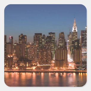 Sticker Carré USA, New York, New York, Manhattan : Aérien