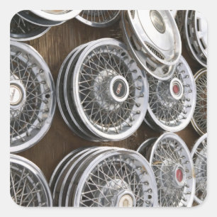 Sticker Carré USA, Nouveau Mexique, Prewitt : Auto Hubcaps / Rt.