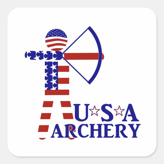 Sticker Carré USA Patriotic ARCHERY (Devant)