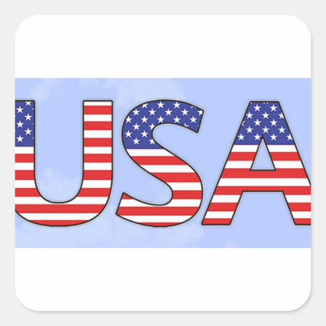 STICKER CARRÉ USA PORTE - CLÉS ET LANYARDS (Devant)