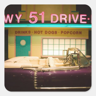 Sticker Carré USA, Tennessee, Memphis : Elvis Presley