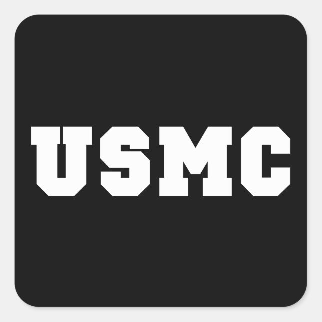 Sticker Carré USMC [bold text] (Devant)