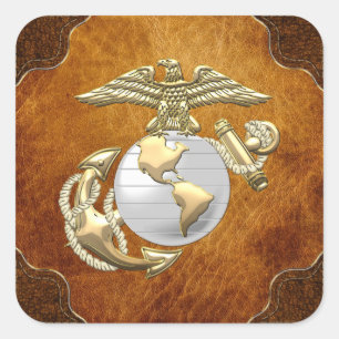 Sticker Carré USMC Eagle, Globe & Ancre (EGA) [3D]