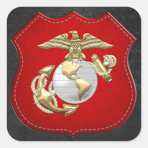 Sticker Carré USMC Eagle, Globe & Ancre (EGA) [3D]