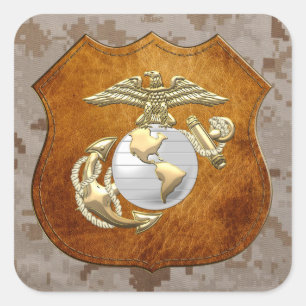 Sticker Carré USMC Eagle, Globe & Ancre (EGA) [3D]