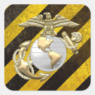 Sticker Carré Usmc Eagle, globe et Ancre (EGA) [3D]