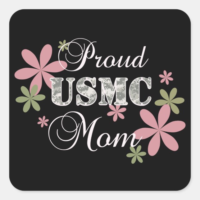 Sticker Carré USMC Mom [fl camo] (Devant)