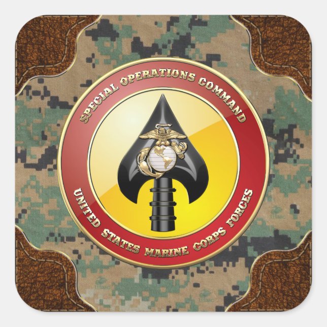 Sticker Carré USMC Opérations spéciales (MARSOC) [3D] (Devant)