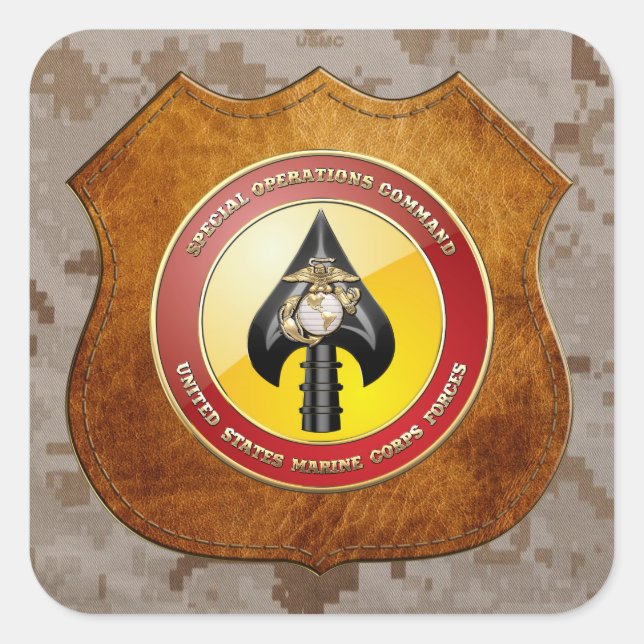 Sticker Carré USMC Opérations spéciales (MARSOC) [3D] (Devant)