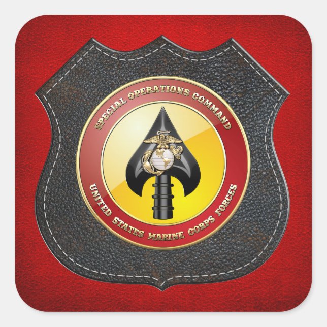 Sticker Carré USMC Opérations spéciales (MARSOC) [3D] (Devant)