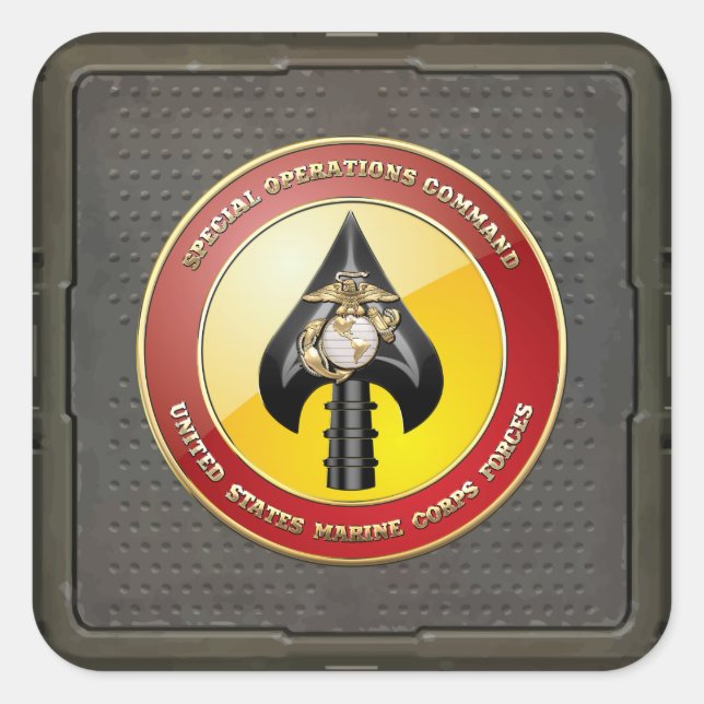 Sticker Carré USMC Opérations spéciales (MARSOC) [3D] (Devant)