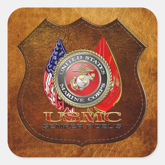 Sticker Carré USMC Semper Fi [édition spéciale] [3D] (Devant)