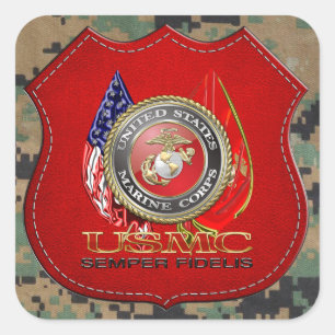 Sticker Carré USMC Semper Fi [édition spéciale] [3D]