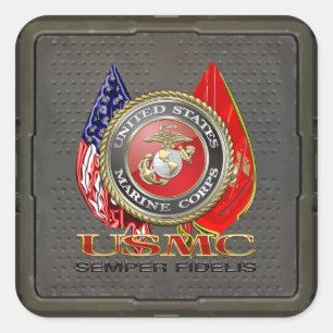 Sticker Carré USMC Semper Fi [édition spéciale] [3D]