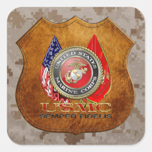 Sticker Carré Usmc Semper fi [Edition spéciale] [3D]