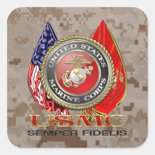Sticker Carré USMC Semper Fi [édition spéciale] [3D]