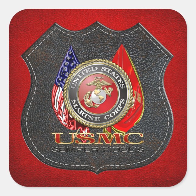 Sticker Carré USMC Semper Fi [édition spéciale] [3D] (Devant)