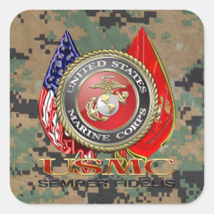 Sticker Carré USMC Semper Fi [édition spéciale] [3D]