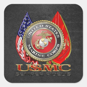 Sticker Carré USMC Semper Fi [édition spéciale] [3D]