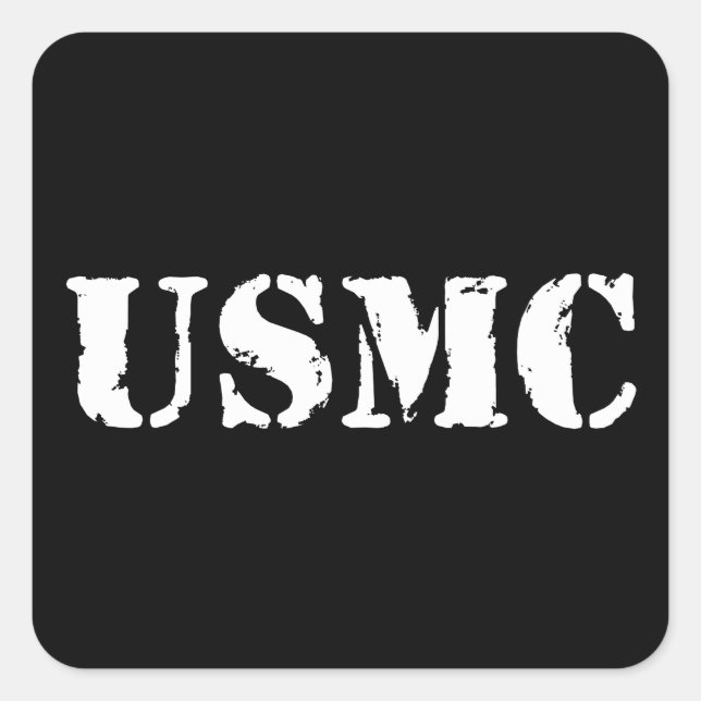 Sticker Carré USMC [texte du gabarit] (Devant)