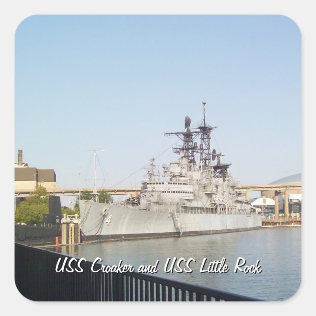 Sticker Carré USS Croaker et USS Little Rock (Devant)